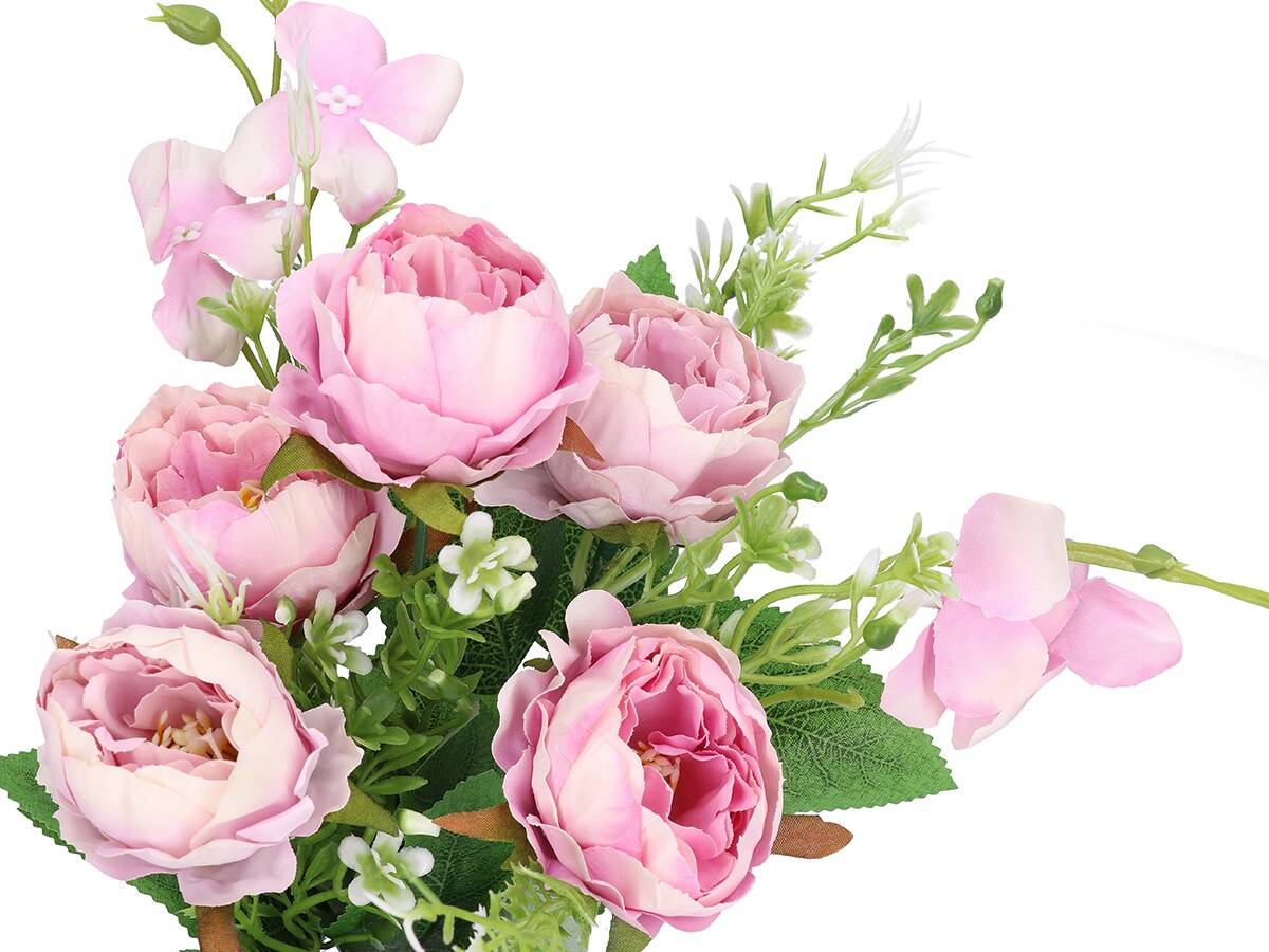 Bukiet różyczek x5 -30cm pudrowy roż (Zdjęcie 5)