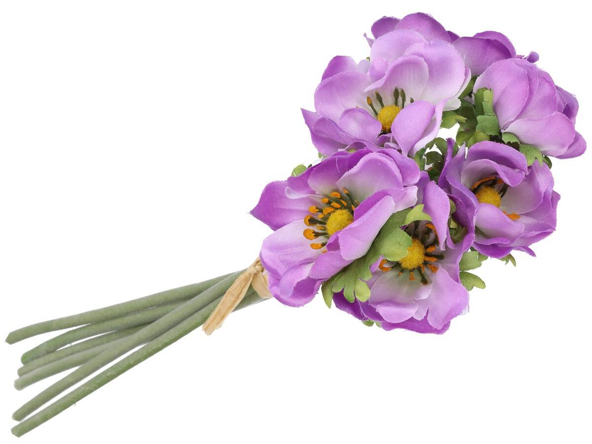 Anemon 6szt/pęcz.30cm.kwiat fioletowy (Zdjęcie 2)