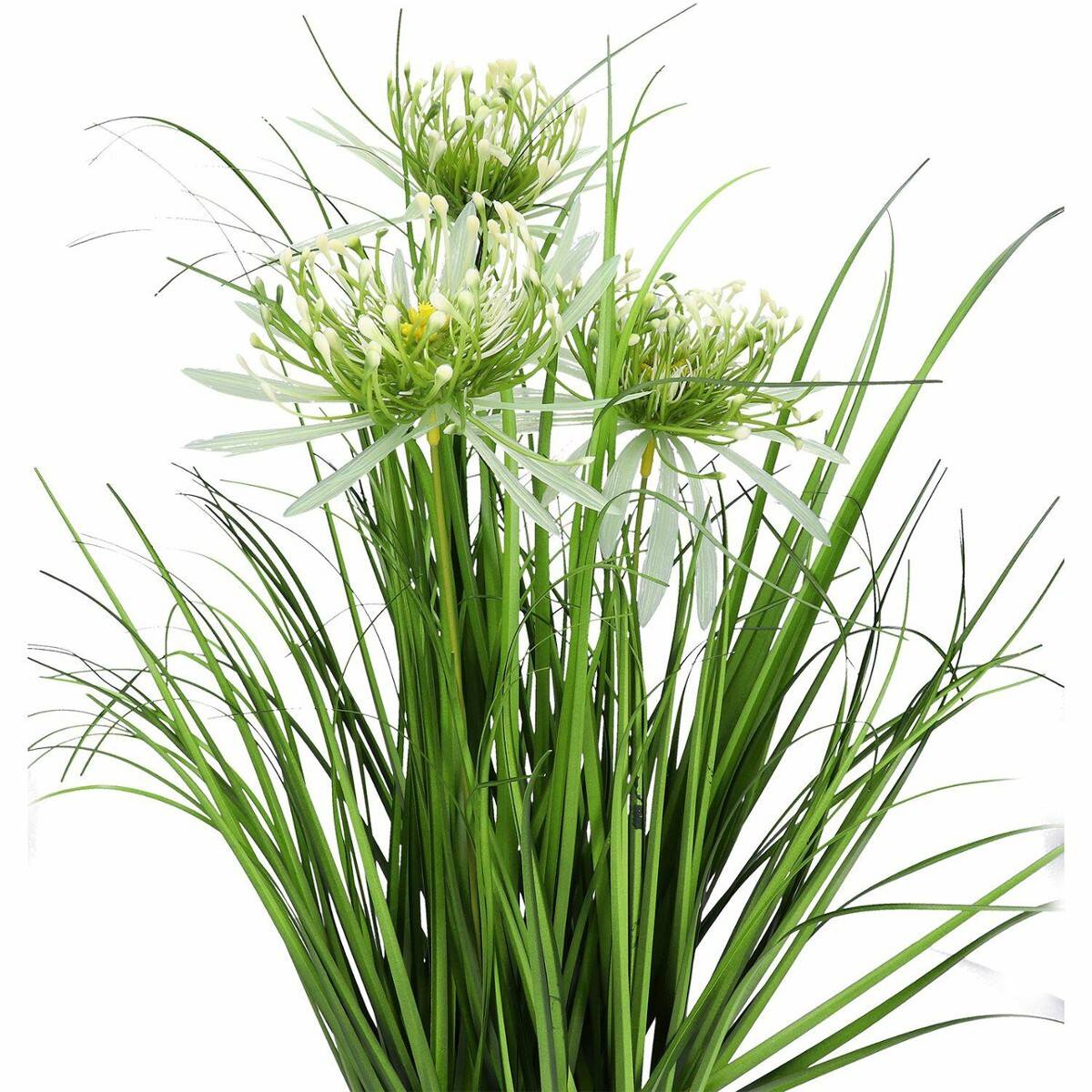 Trawa w doniczce białe kwiaty 55cm (Zdjęcie 4)