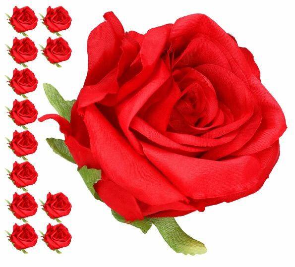 Róża główka wyrobowa 8cm 14pł czerwony (Zdjęcie 1)