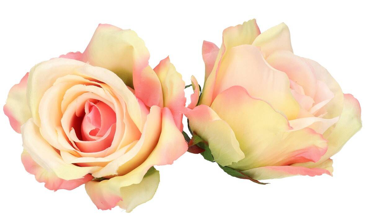 Róża główka wyrobowa 8cm 8w. różowy krem (Zdjęcie 2)
