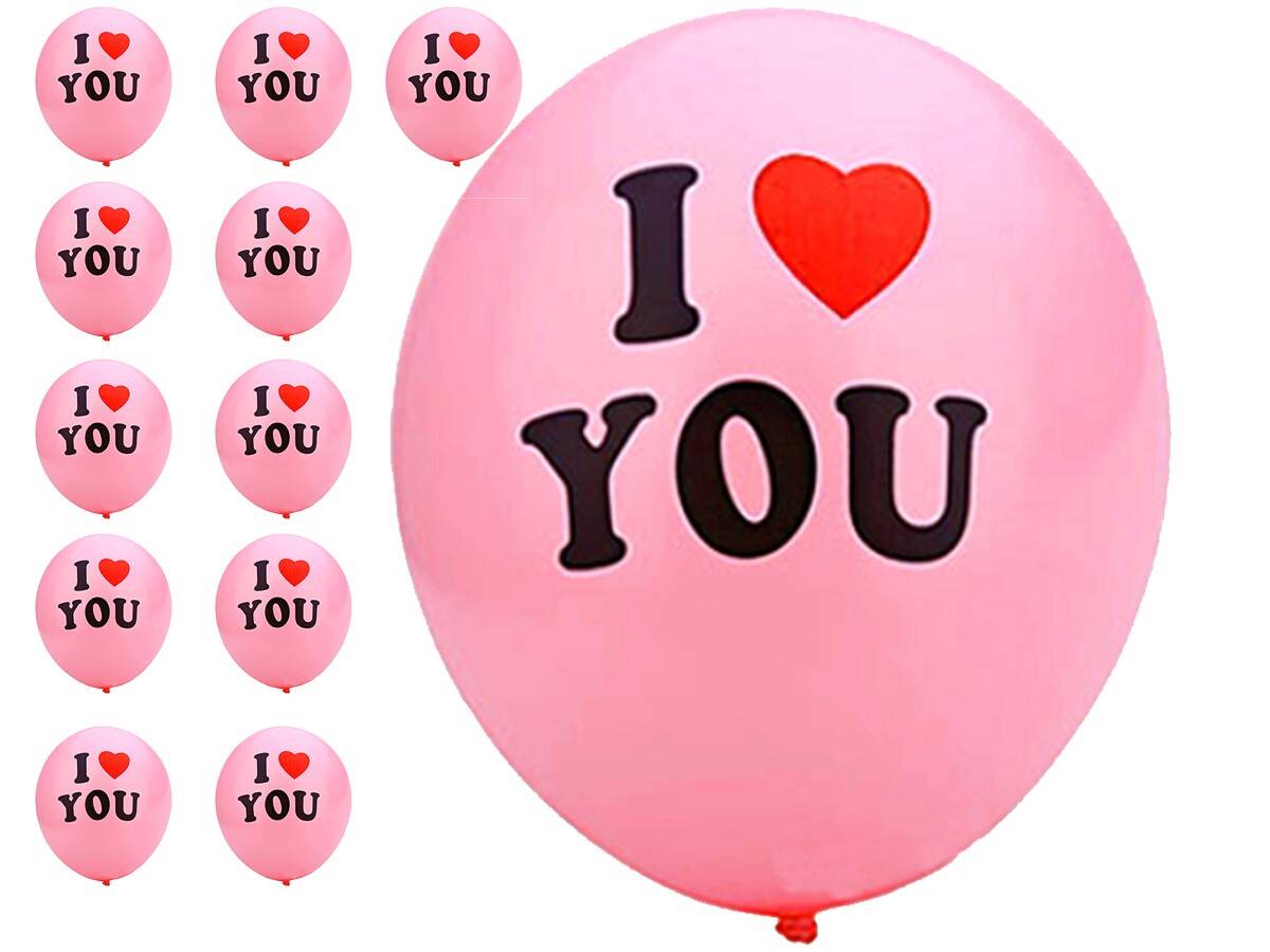 Balony różowe I LOVE YOU 12szt