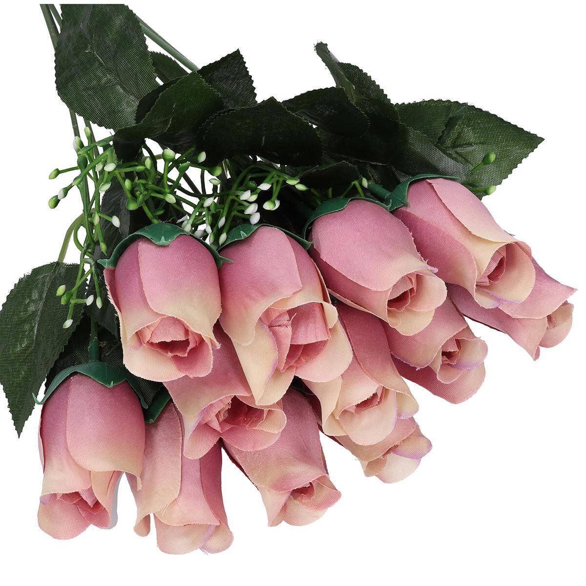 Bukiet róże 40cm 12 szt pudrowy róż (Zdjęcie 3)