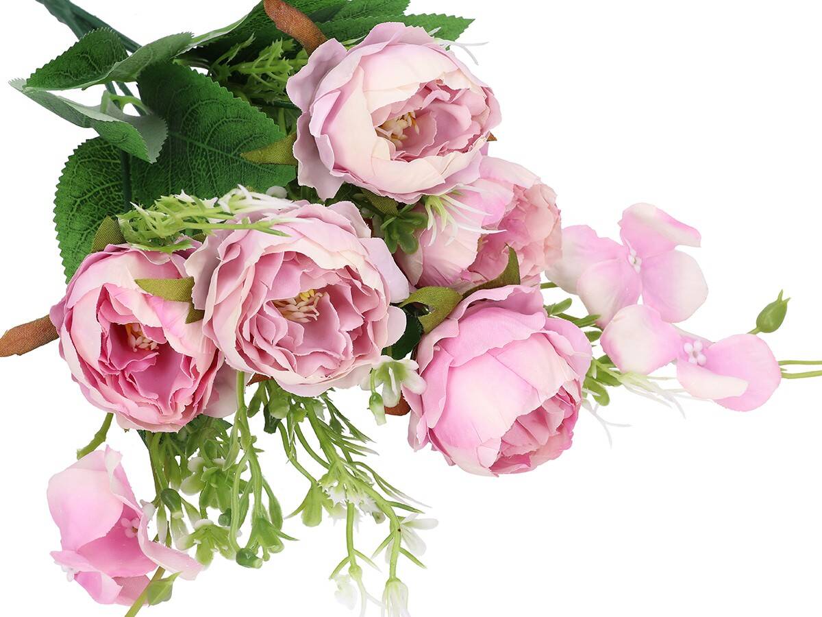Bukiet różyczek x5 -30cm pudrowy roż (Zdjęcie 4)