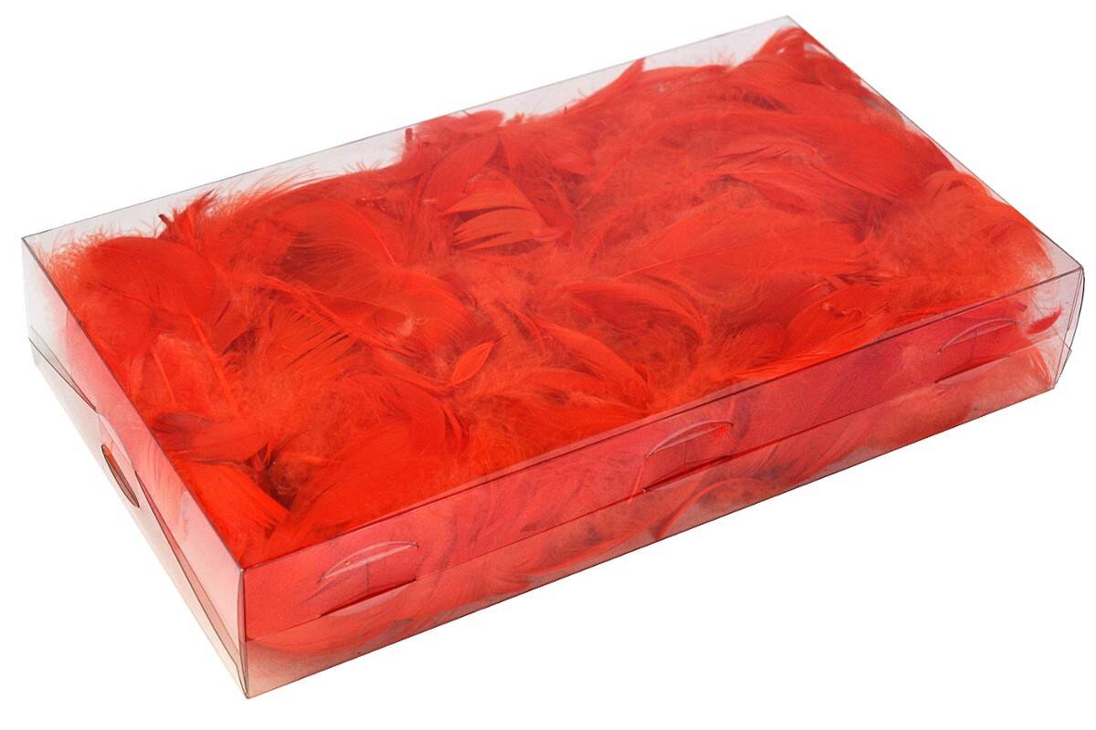 Piórka pudełko 50g czerwone (Zdjęcie 1)