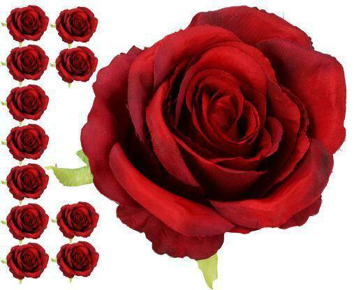 KWIATY SZT róża główka 9cm czerwone