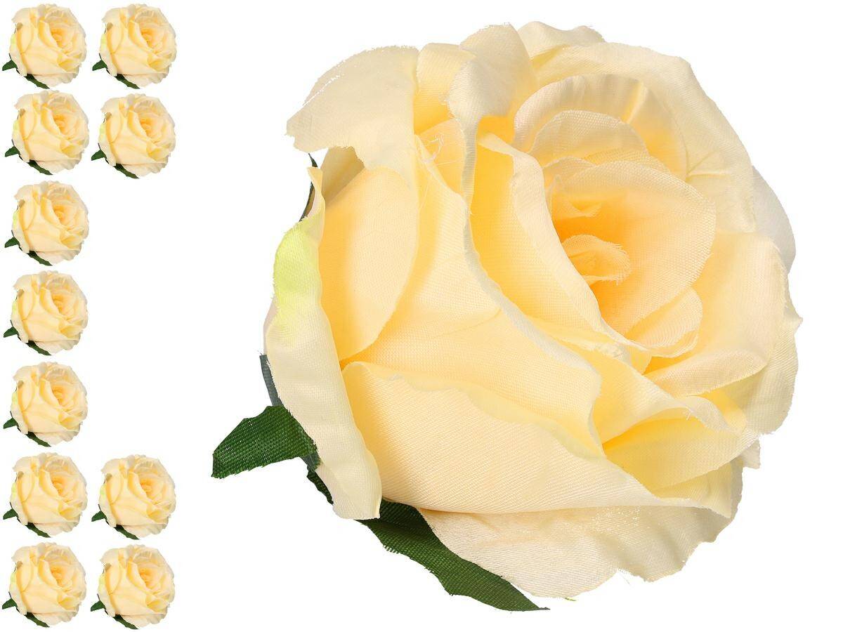 Róża główka wyr. 10cm 12warstw kremowy (Zdjęcie 1)