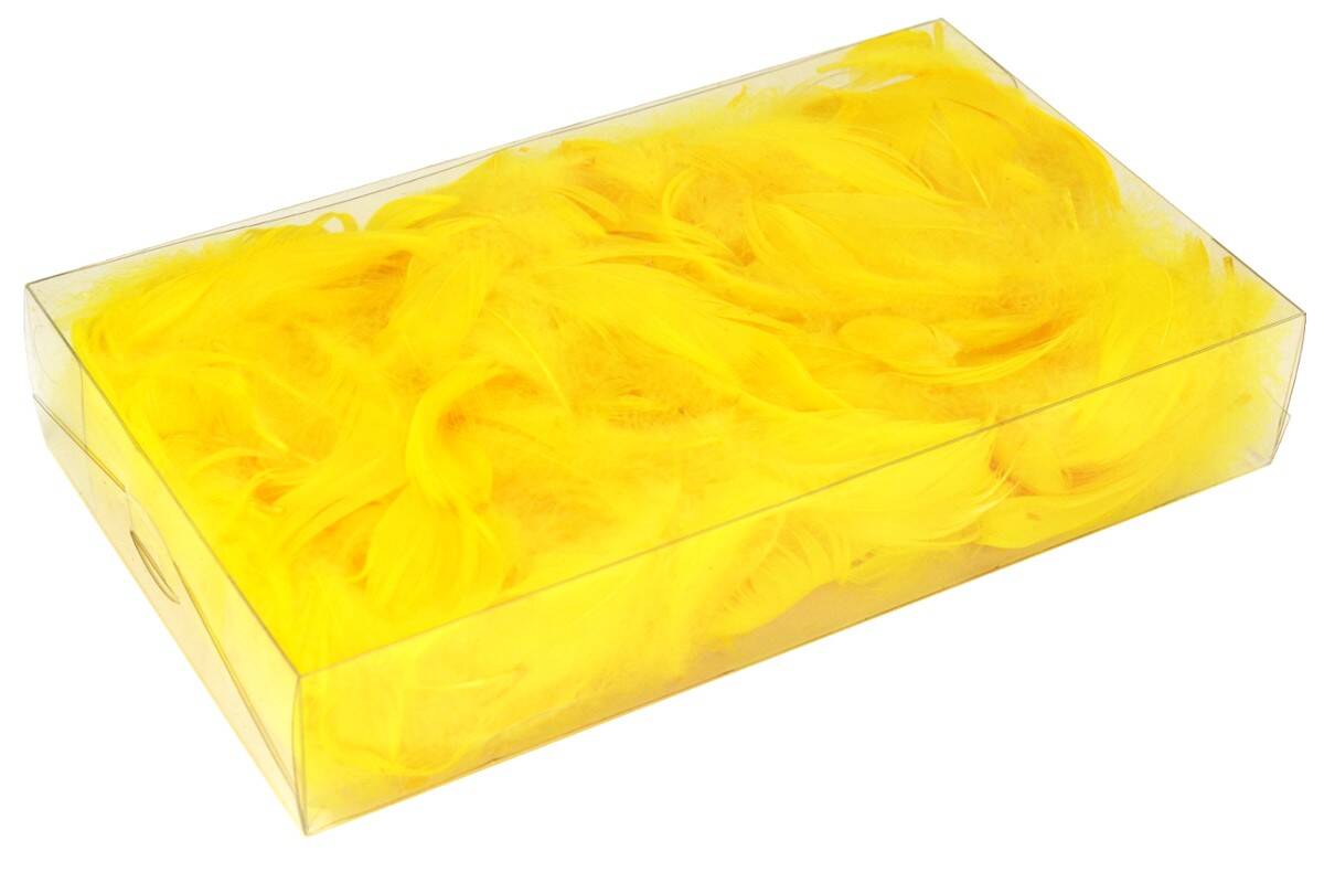 Piórka pudełko 50g żółte (Zdjęcie 1)
