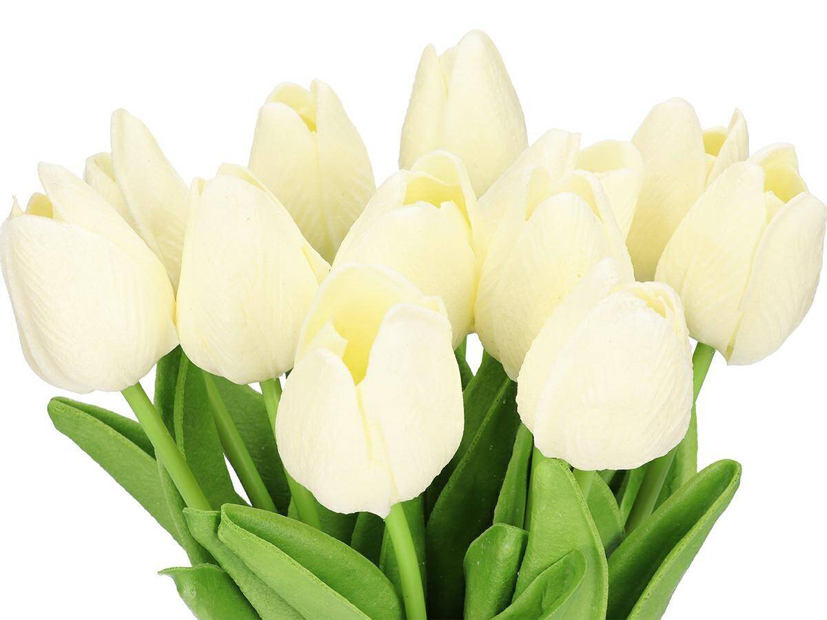 KWIATY SZT.silik.gum.tulipan 35cm biały (Zdjęcie 1)