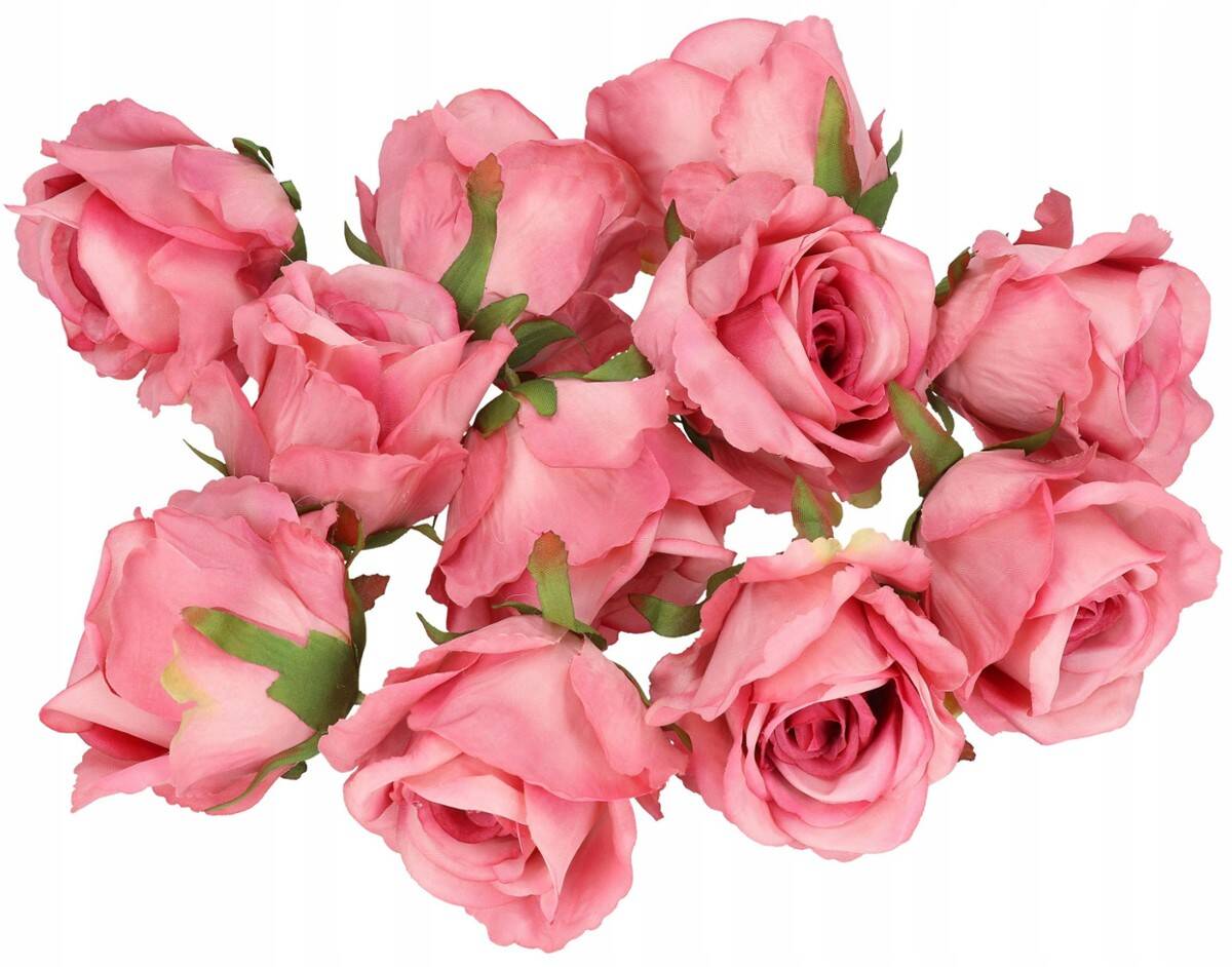Róża główka wyrobowa 8cm 8w. pudrowy róż (Zdjęcie 8)