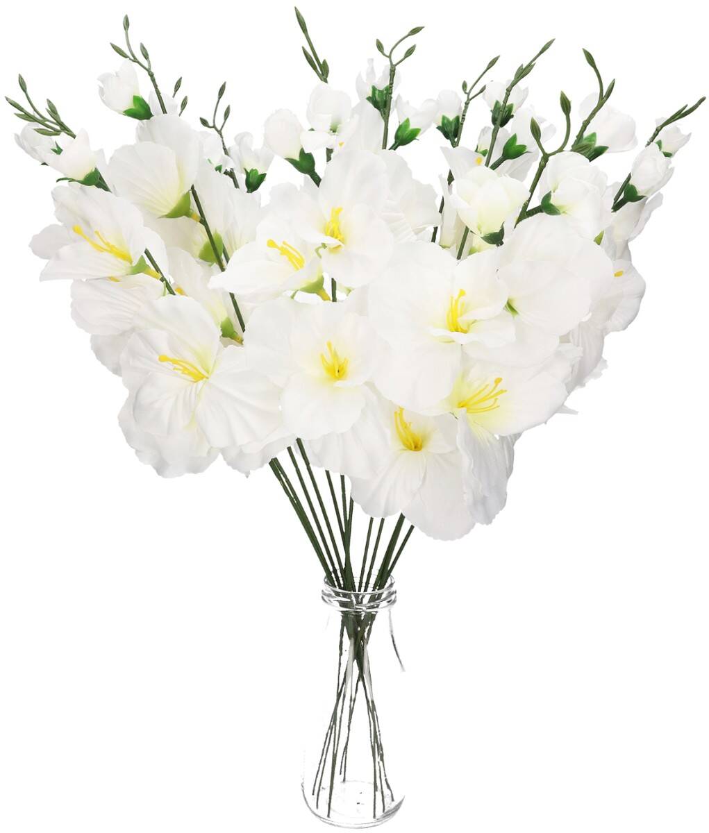 Kwiaty sztuczne mieczyk biały