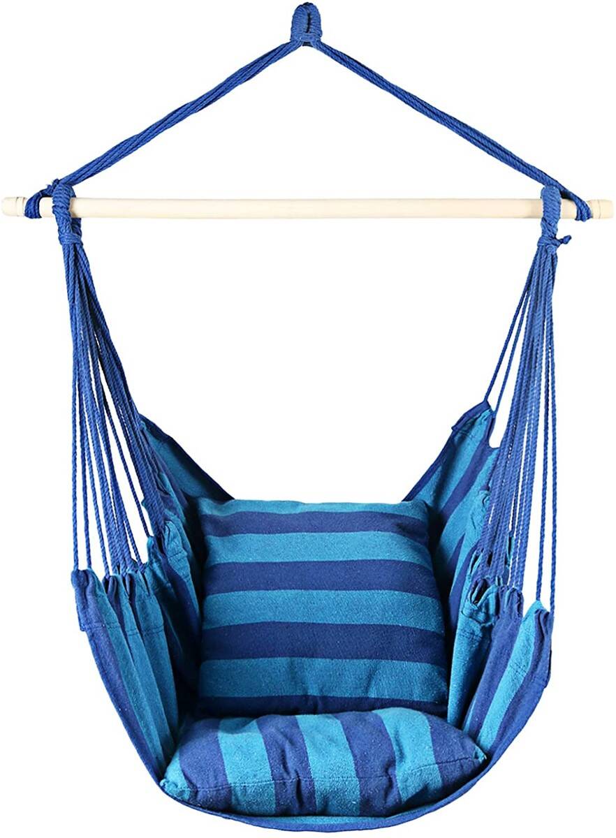 Krzesło wiszące 2 poduszki BLUE (Zdjęcie 2)
