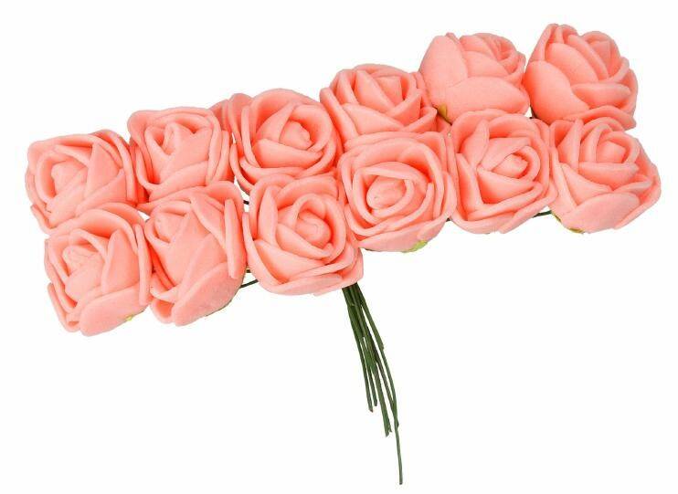 Kwiaty dekor. różyczki piankowe 2cm 72sz (Zdjęcie 3)