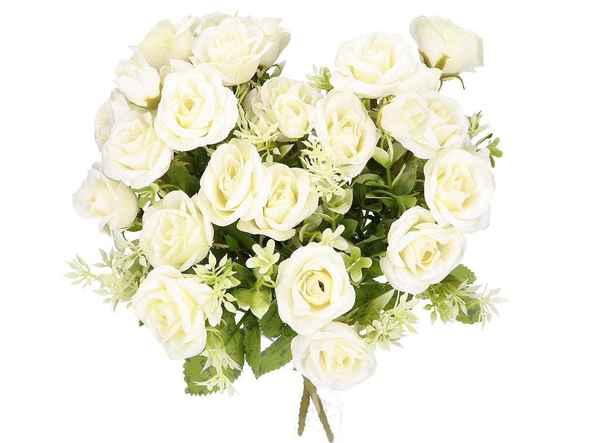 Bukiecik różyczek 12+3 -sztu.rośl. biały (Zdjęcie 6)