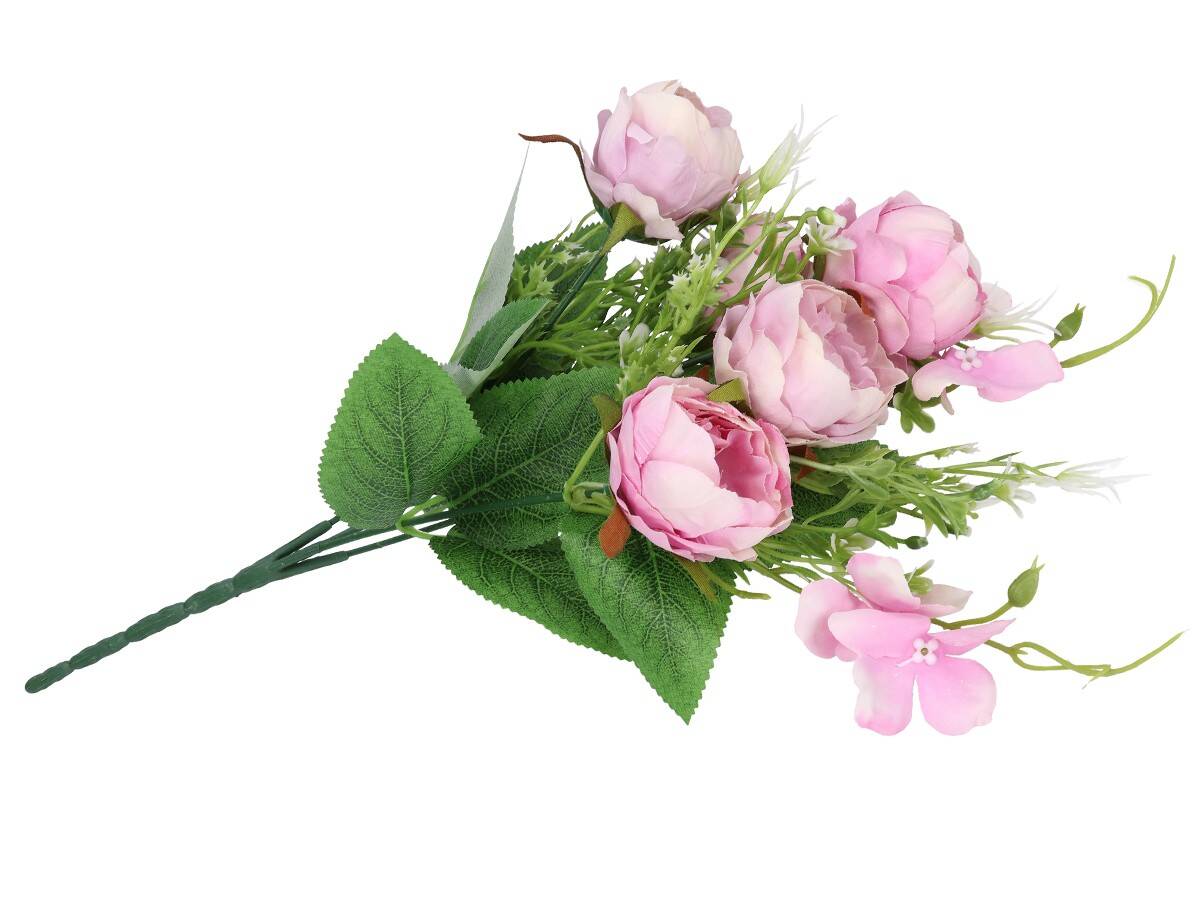 Bukiet różyczek x5 -30cm pudrowy roż (Zdjęcie 2)