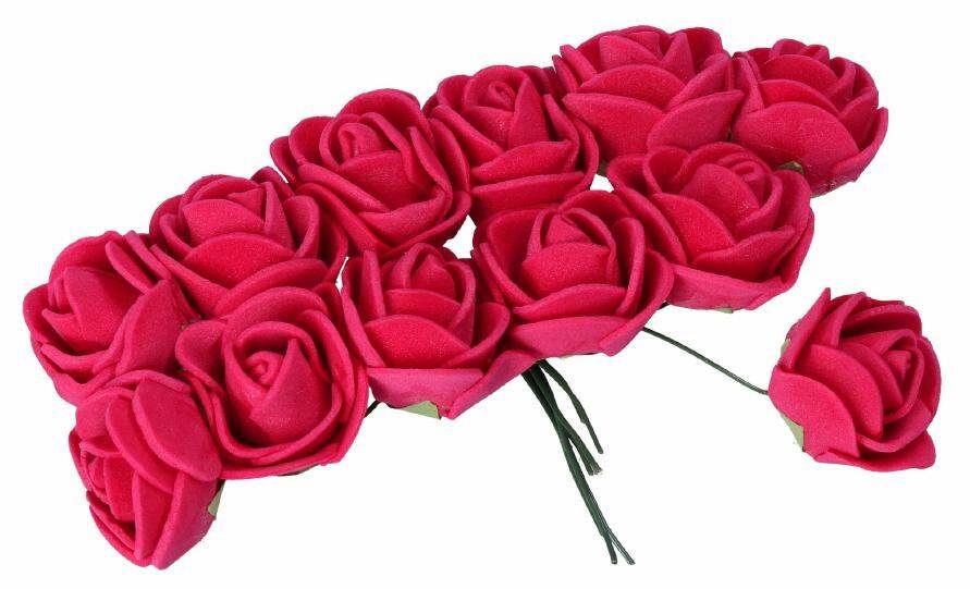Kwiaty dekor. różyczki piankowe 2cm 72sz (Zdjęcie 4)