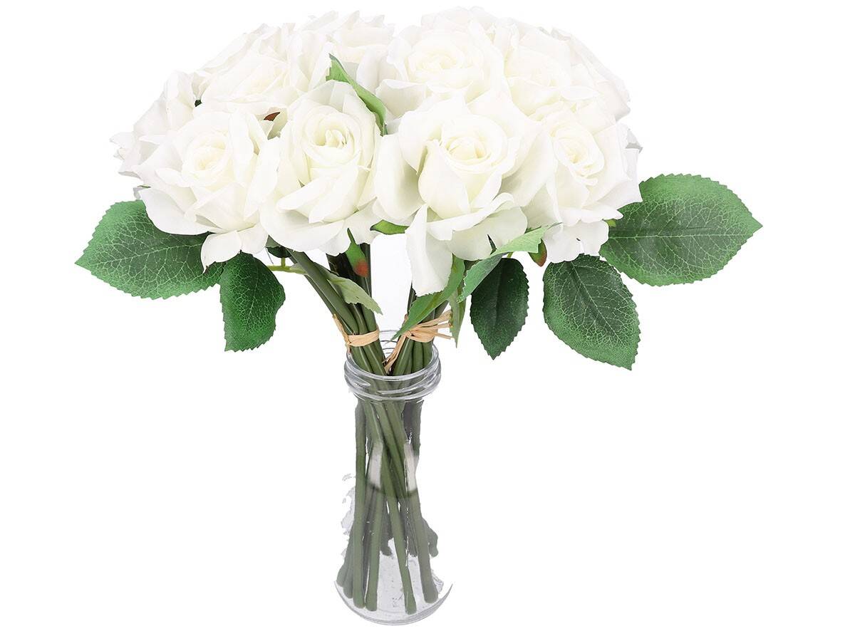 Bukiecik róz bialych 32cm (Zdjęcie 8)