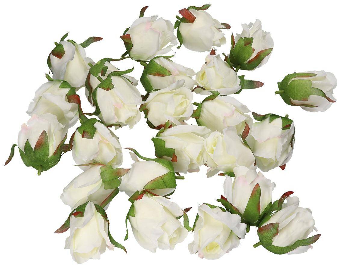 Róża główka wyrobowa  pąk 7cm biała (Zdjęcie 6)