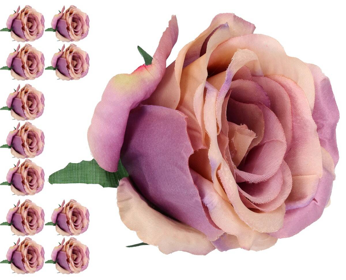 Róża główka  10cm 12warstw pudrowy róż (Zdjęcie 1)
