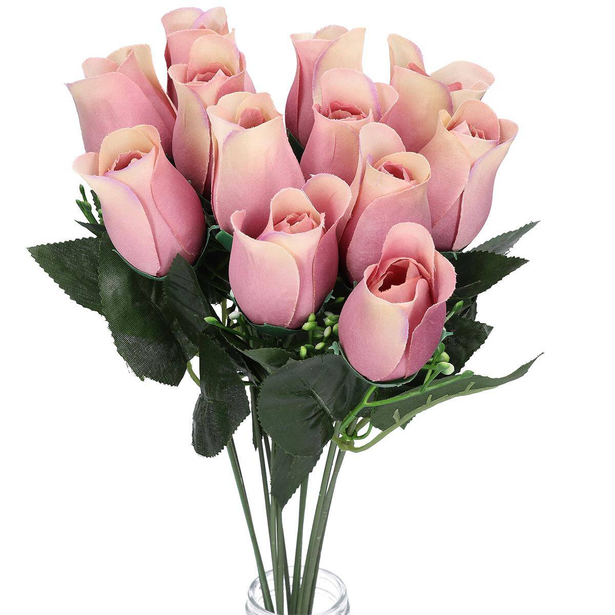 Bukiet róże 40cm 12 szt pudrowy róż (Zdjęcie 5)