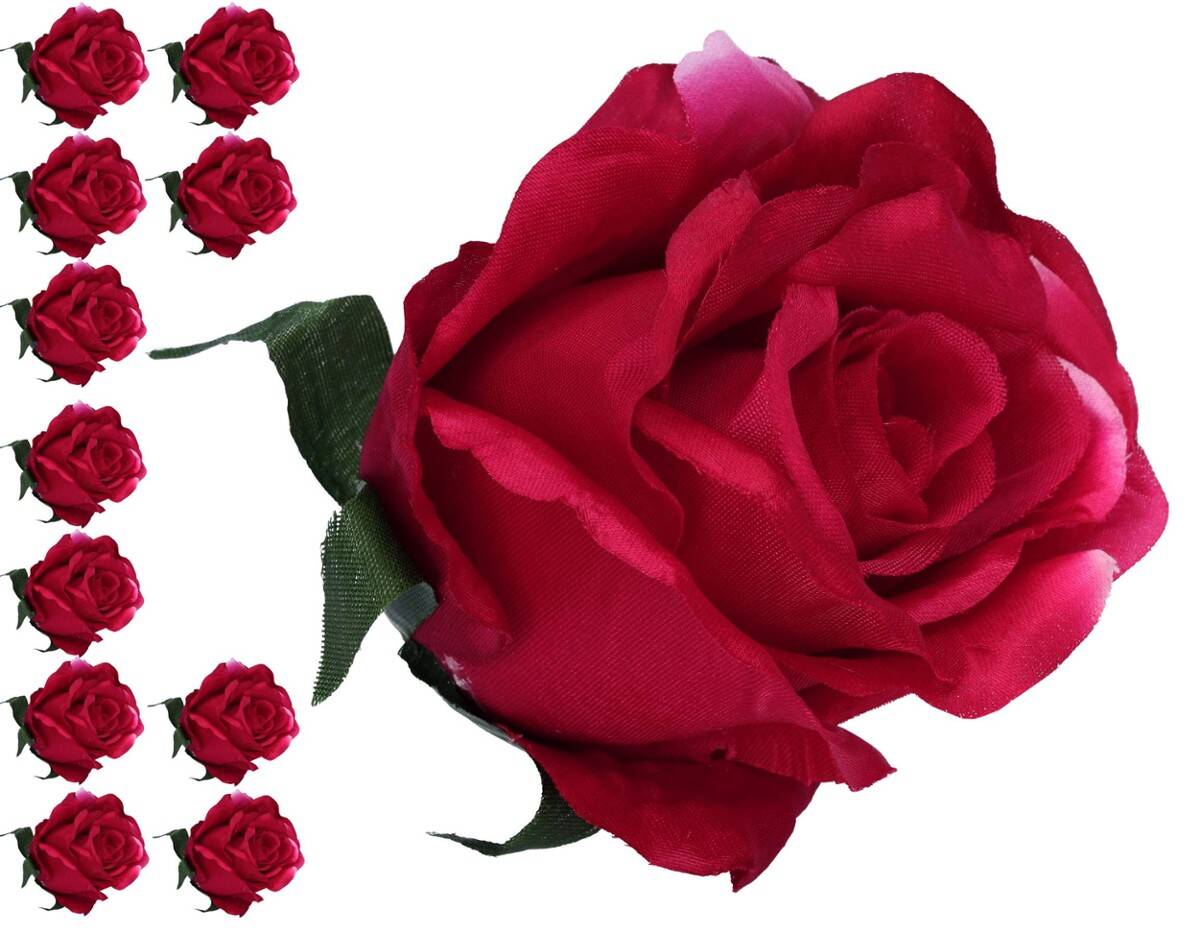 Róża główka wyr. 10cm 12warstw amarant (Zdjęcie 1)
