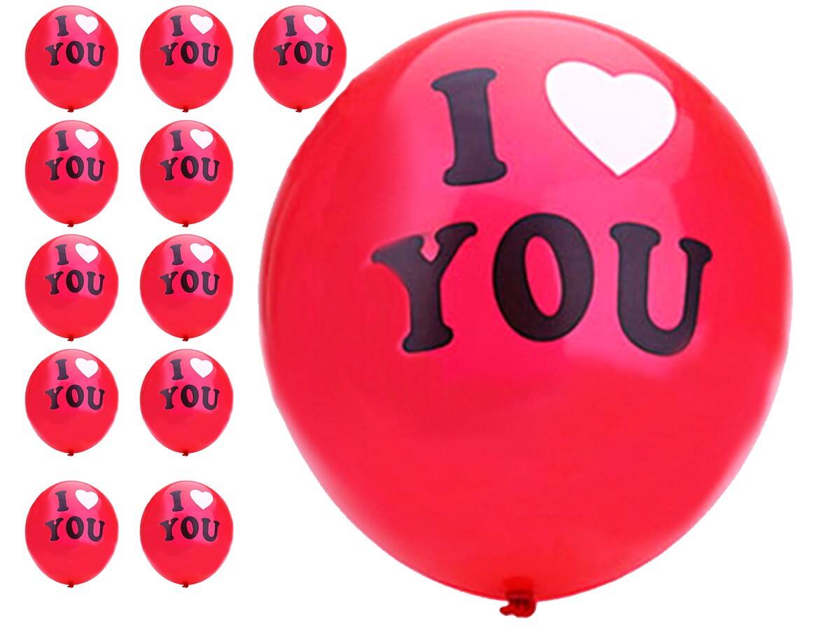 Balony czerwone I LOVE YOU 12szt (Zdjęcie 1)