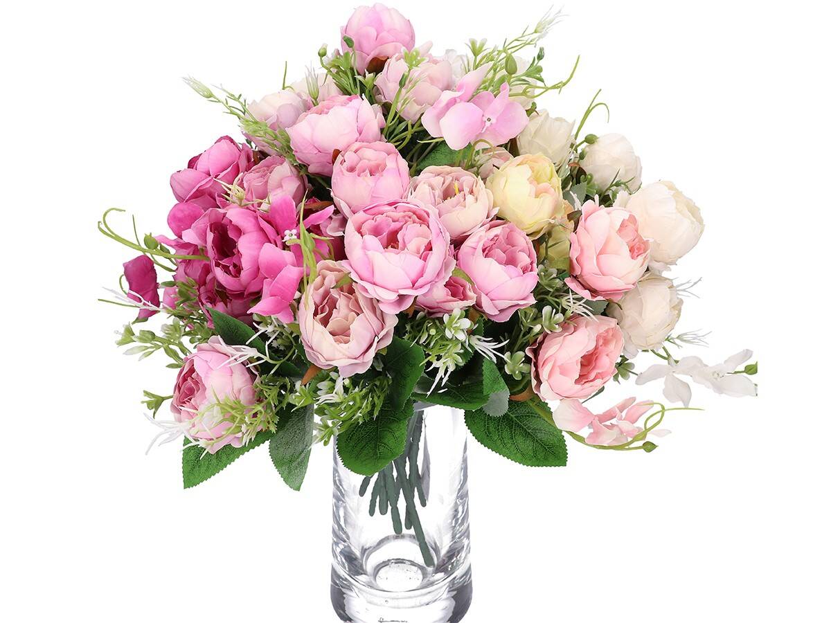 Bukiet różyczek x5 -30cm pudrowy roż (Zdjęcie 8)