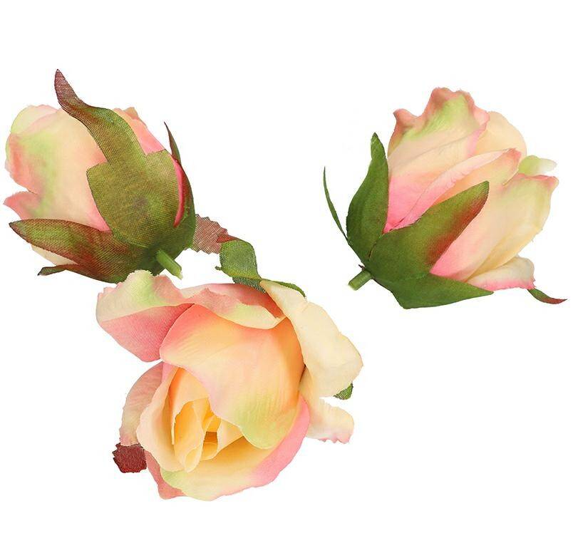 Róża główka wyrobowa  pąk 7cm kremowy ró (Zdjęcie 3)