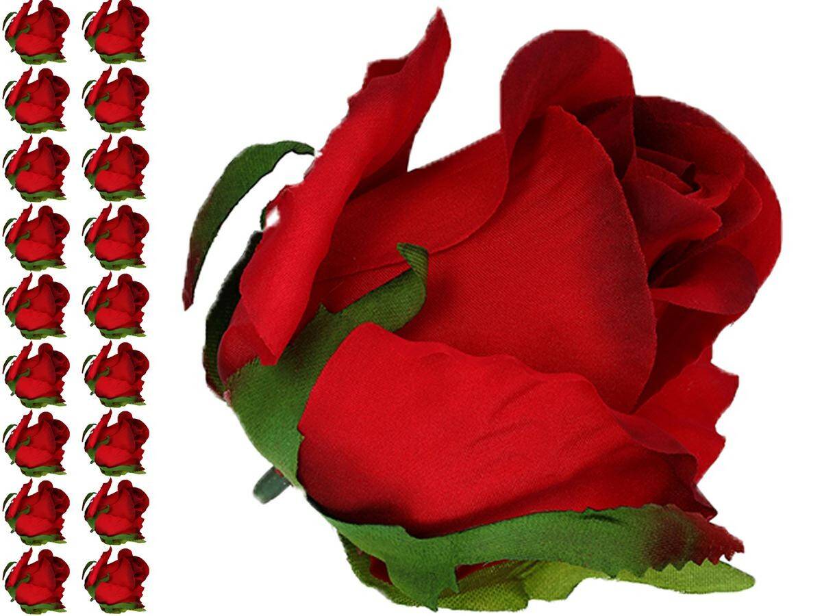 Róża główka wyrobowa  pąk 7cm czerwona (Zdjęcie 1)