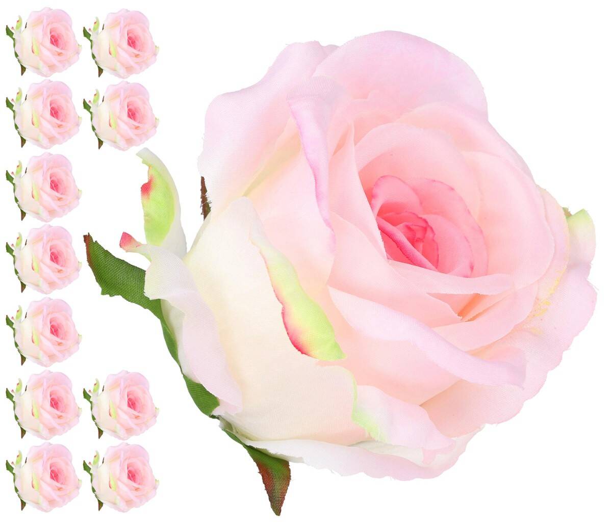 Róża główka wyrobowa 8cm 8w.j.rózowy (Zdjęcie 1)