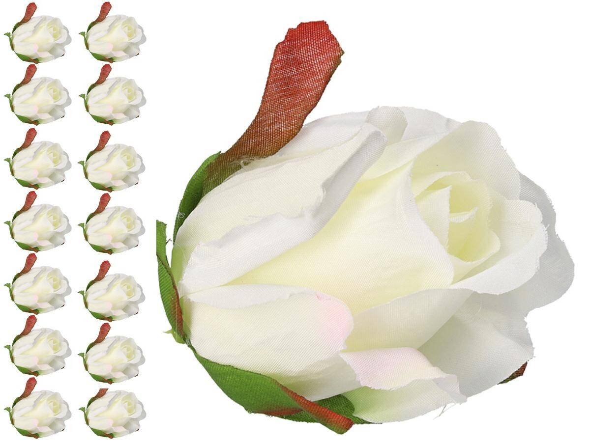 Róża główka wyrobowa  pąk 7cm biała (Zdjęcie 1)