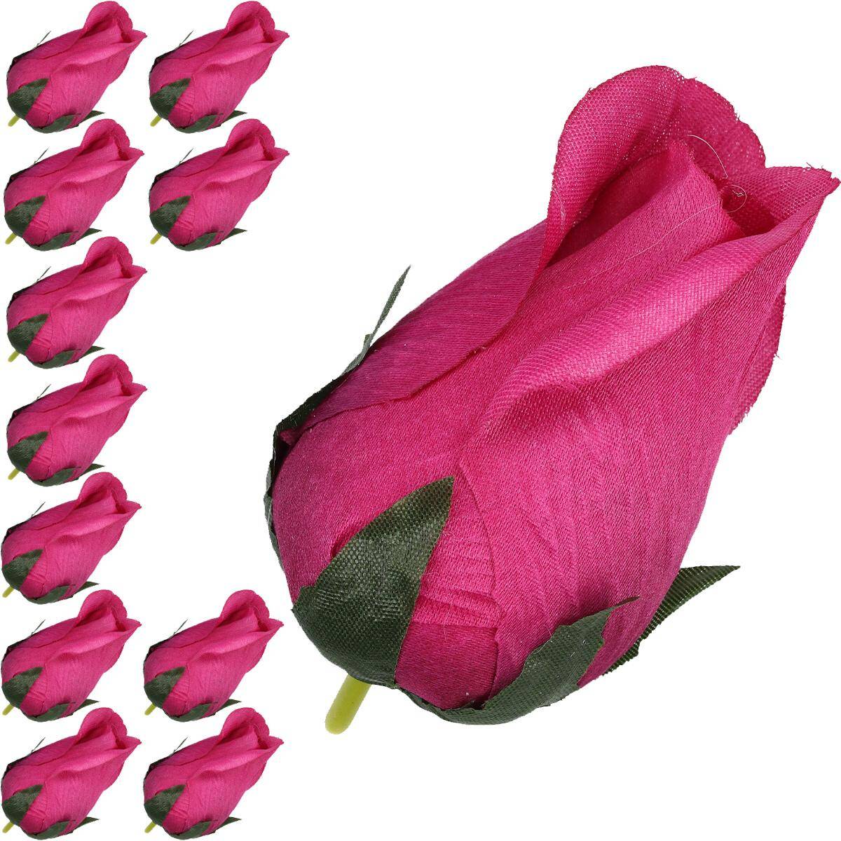 Kwiaty szt. główka pąk róża 9cm AMARANT