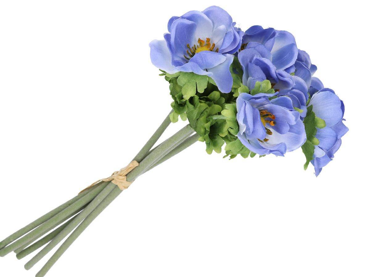 Anemon 6szt/pęcz. -sztucz.kwiat niebiesk (Zdjęcie 2)