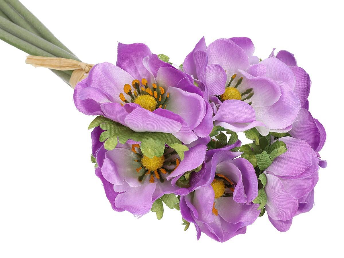 Anemon 6szt/pęcz.30cm.kwiat fioletowy (Zdjęcie 5)