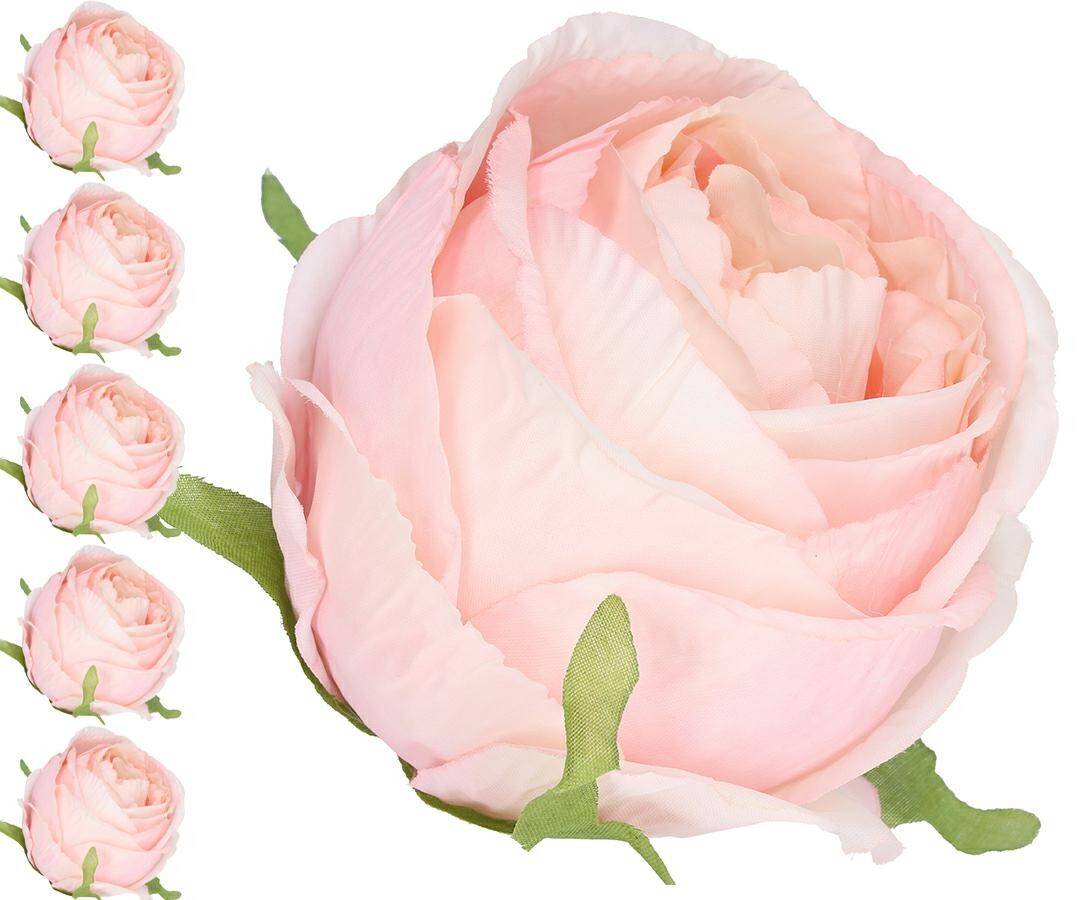 RÓŻA WYROBOWA 10CM pudrowy róż (Zdjęcie 1)