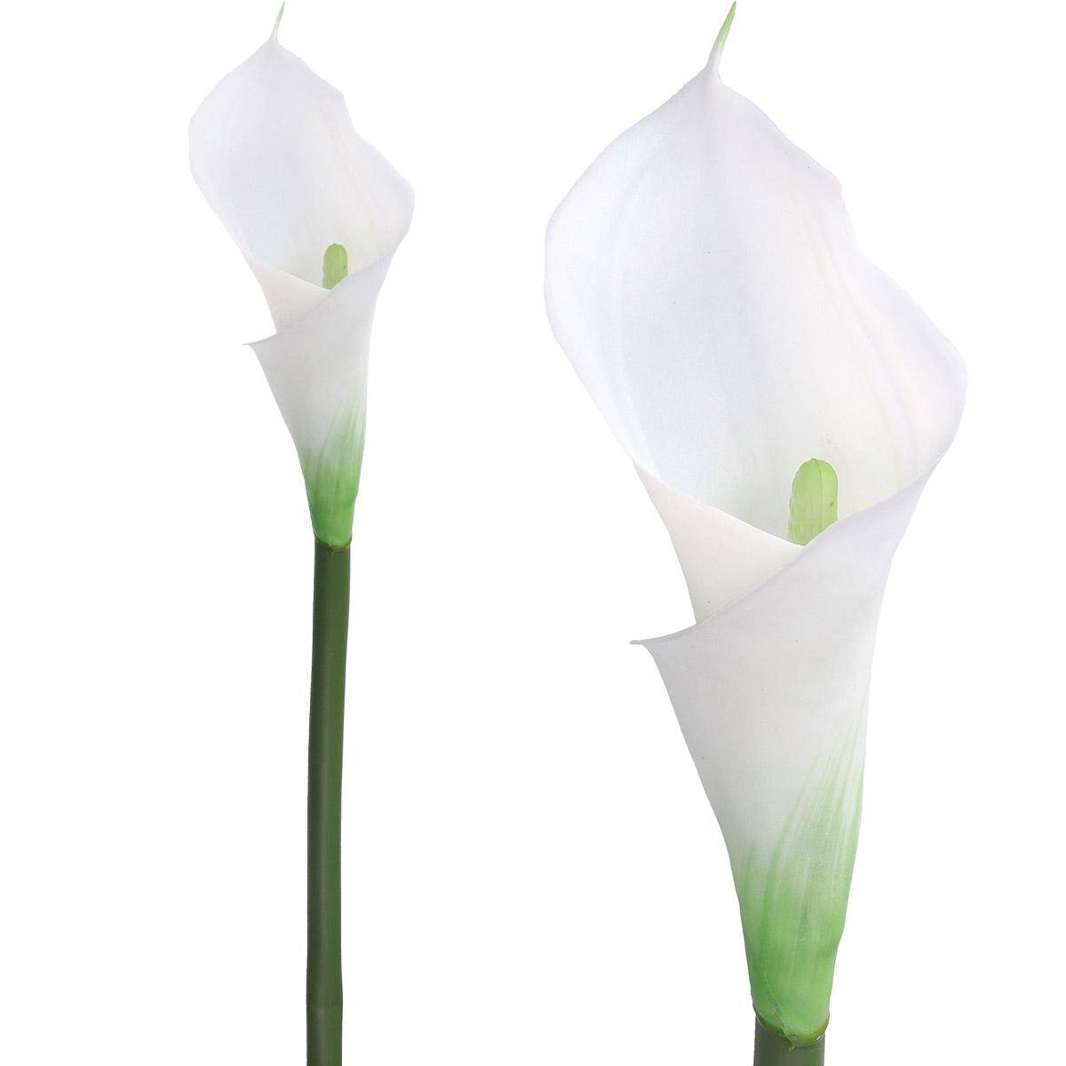 Kwiat sztuczny kalia 75cm biała zielony