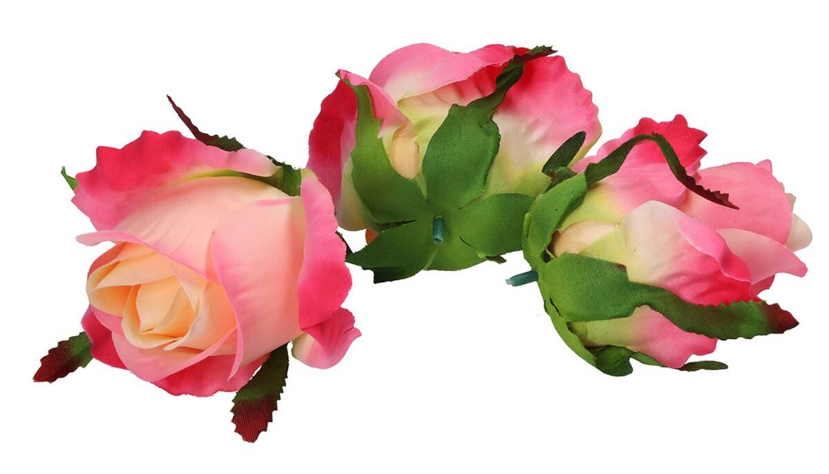 Róża główka wyr. 8/5cm pąk różowo-kremow (Zdjęcie 2)
