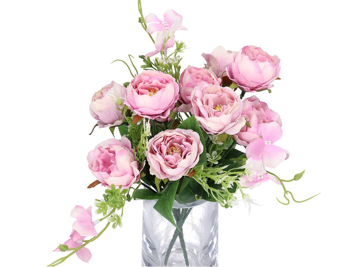 Bukiet różyczek x5 -30cm pudrowy roż (Zdjęcie 6)