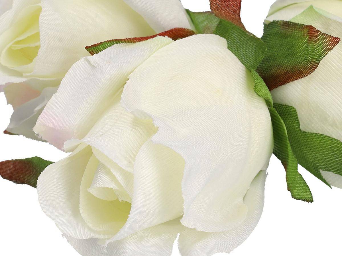 Róża główka wyrobowa  pąk 7cm biała (Zdjęcie 3)