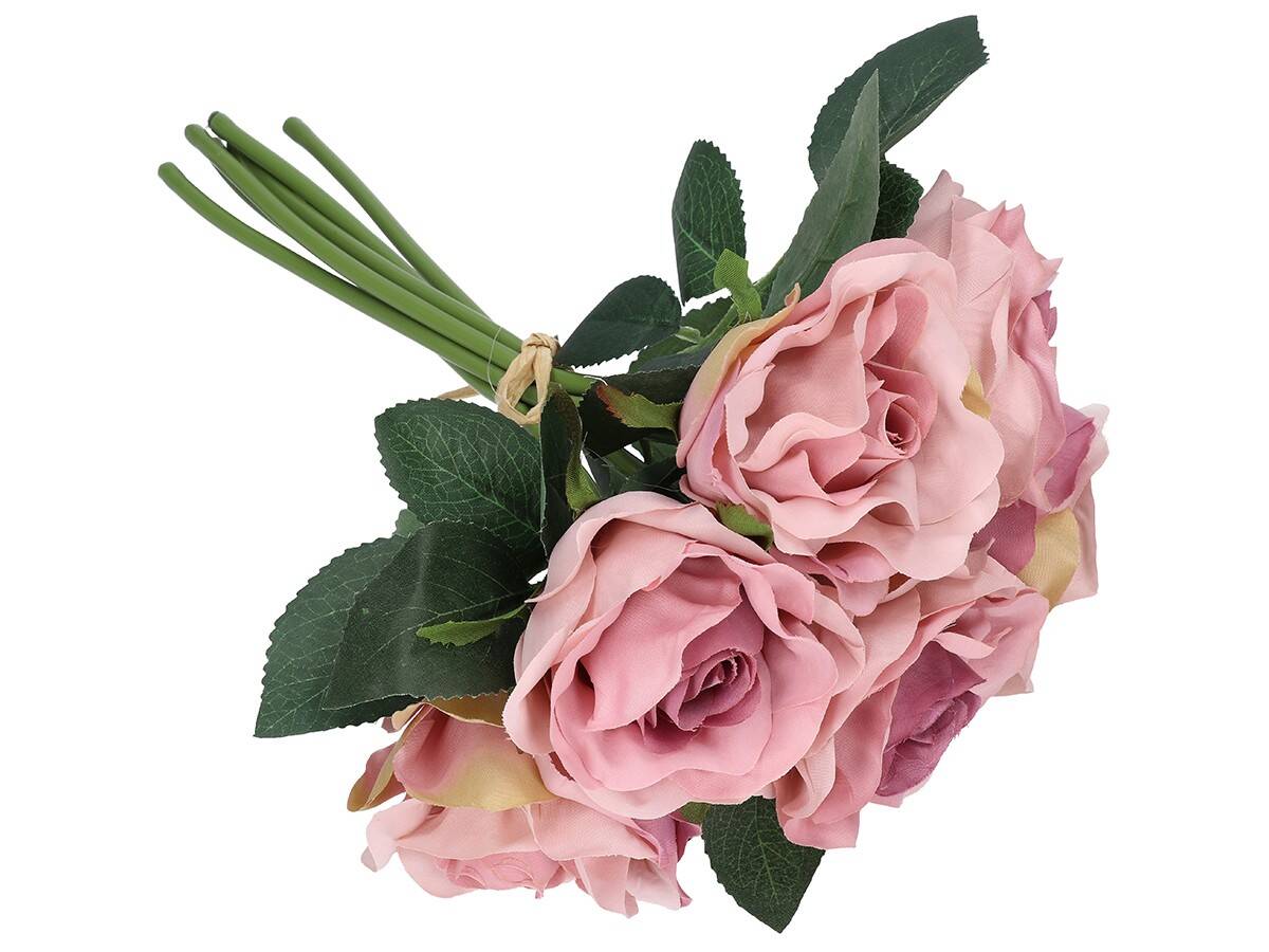 Bukiet róż x6 -sztucz.rośl. pudrowy róż (Zdjęcie 3)