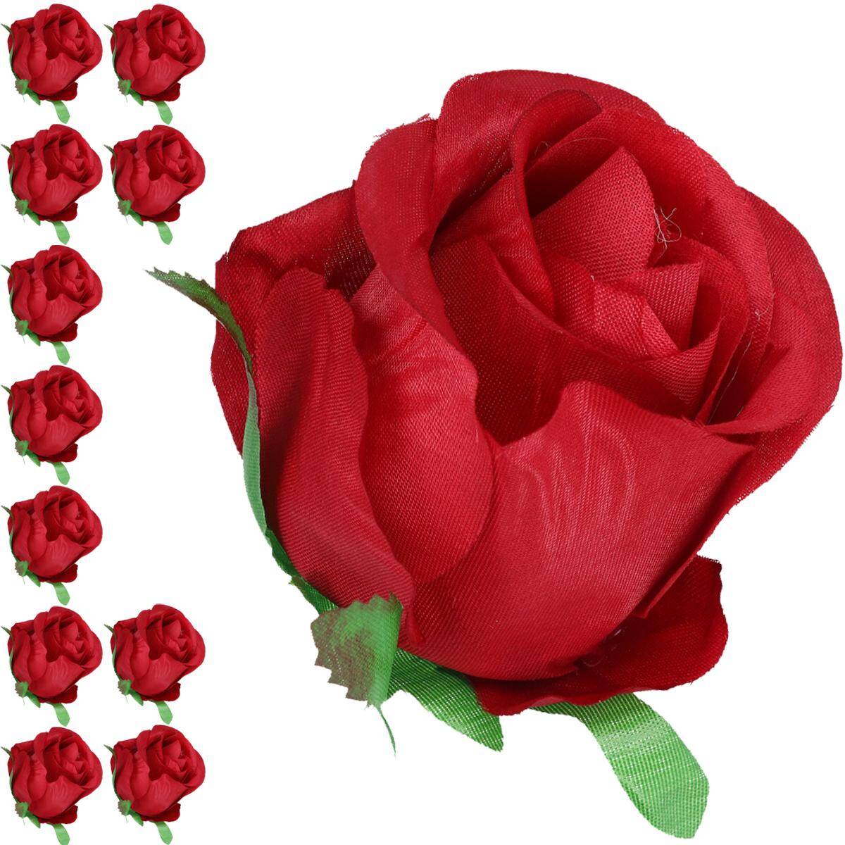 KWIATY SZTUCZNE/GŁÓWKA róża czerwona