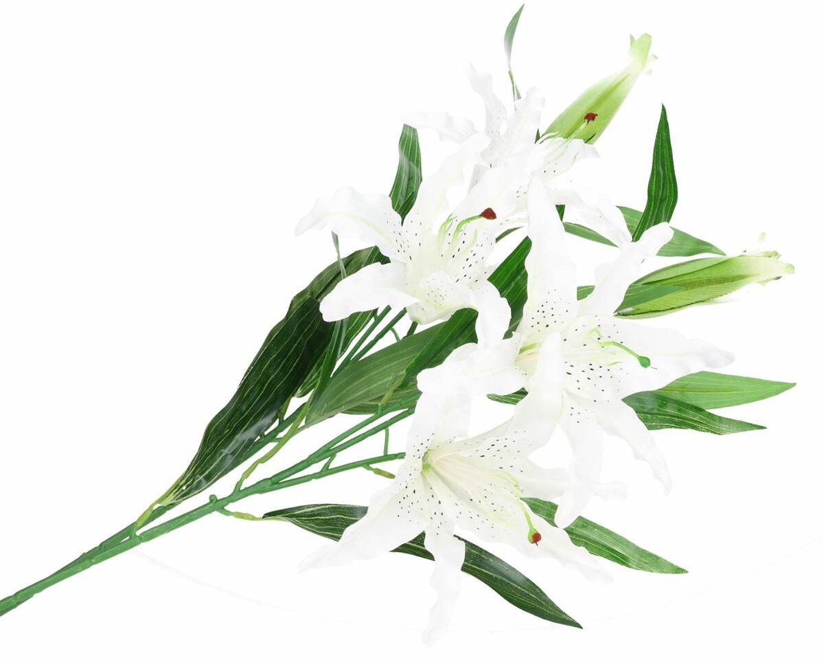 Lilia 2 kwiaty pąk biała 88cm (Zdjęcie 5)