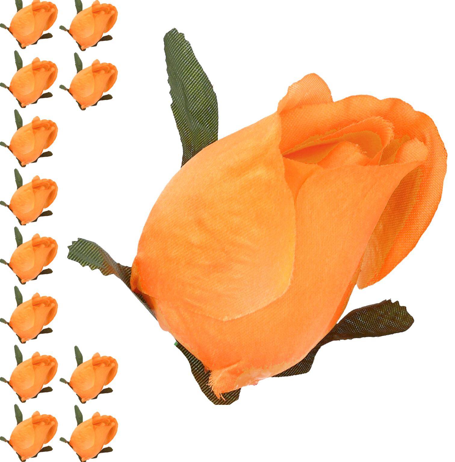 Kwiaty szt. główka pąk róża 9cm ORANGE