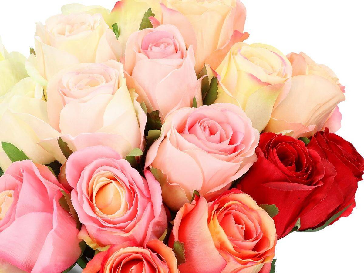 Kwiaty sztuczne roża  52cm pastelowy róż (Zdjęcie 6)