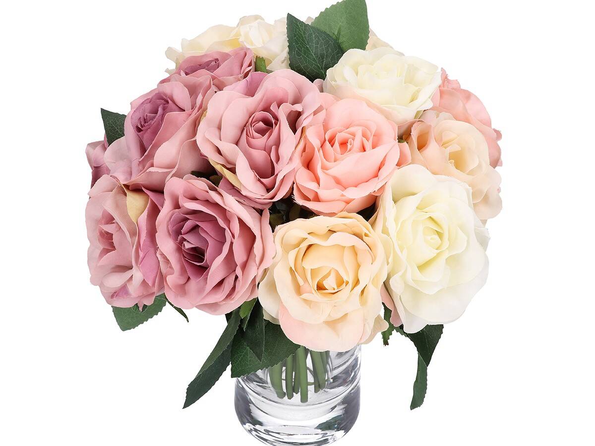 Bukiet róż x6 -sztucz.rośl. pudrowy róż (Zdjęcie 8)