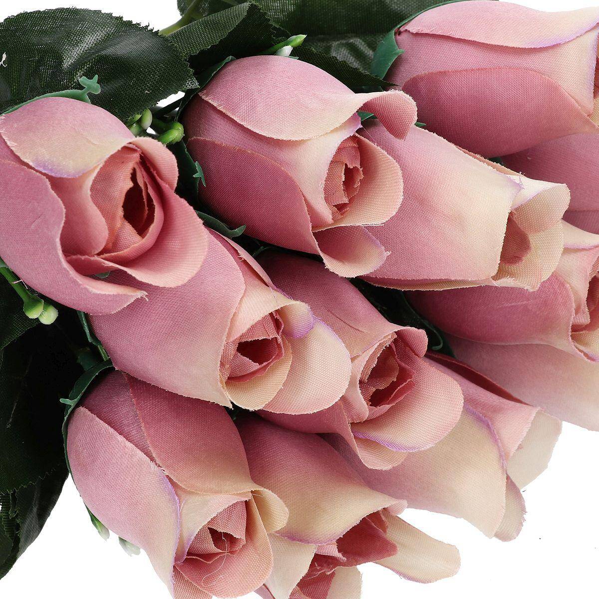 Bukiet róże 40cm 12 szt pudrowy róż (Zdjęcie 2)