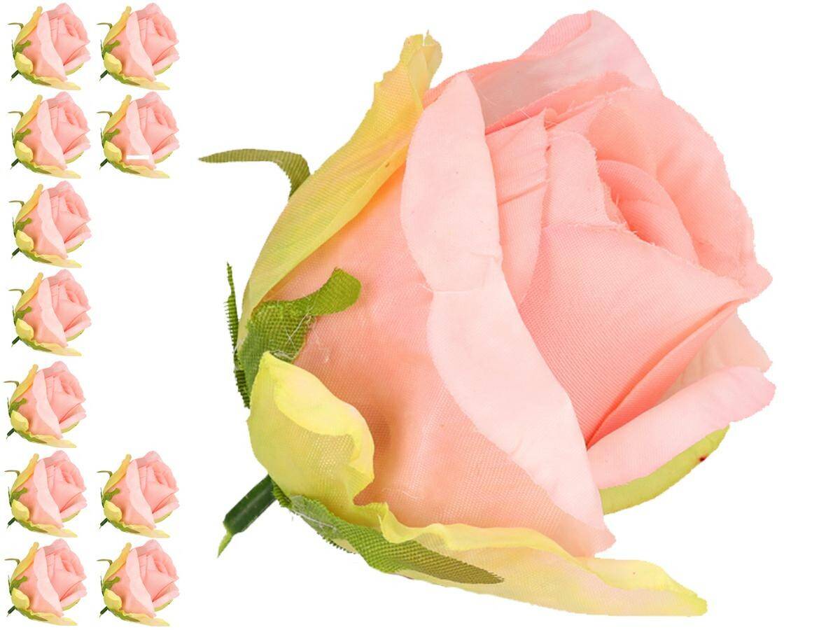 RÓŻA WYROBOWA 8cm pąk pudrowy róż (Zdjęcie 1)