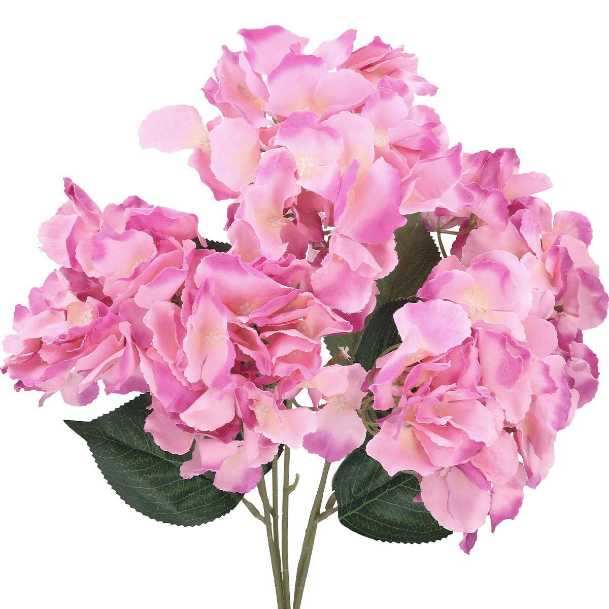 Kwiaty bukiet hortensja 53cm 5gał różowy