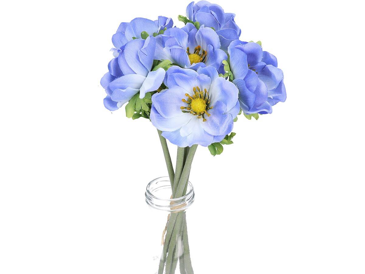 Anemon 6szt/pęcz. -sztucz.kwiat niebiesk (Zdjęcie 5)