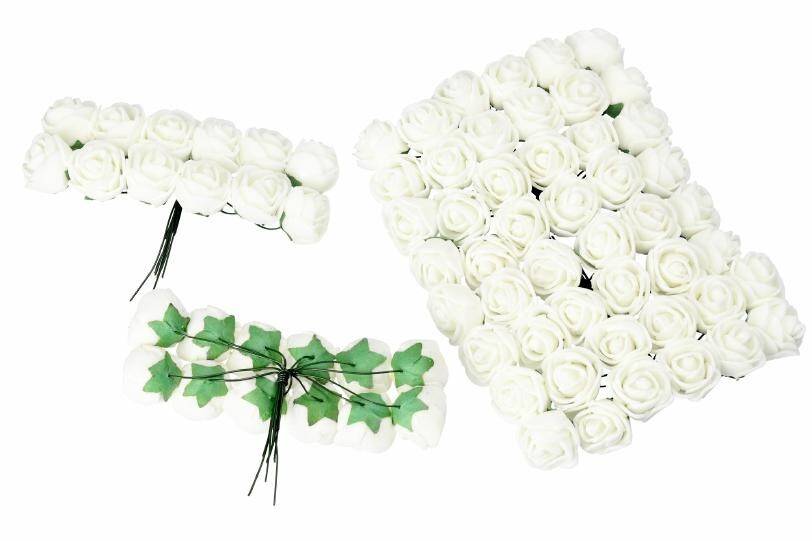 Kwiaty dekor. różyczki piankowe 2cm 72sz (Zdjęcie 2)